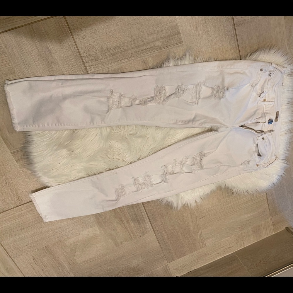 True Religion Cora Midrise White Jean